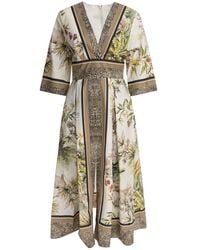 Elie Saab - Printed Cotton Midi Dress Foulard40 Printed Cotton - Lyst