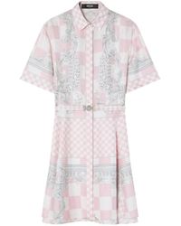 Versace - Checkered Print Dress - Lyst