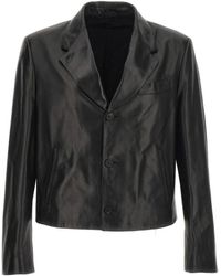 Ferragamo - Leather Blazer Jacket Jackets - Lyst