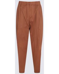 Laneus - Brown Chocolate Cotton Stretch Pants - Lyst