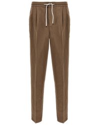 Brunello Cucinelli - Linen Blend Trousers Pants - Lyst