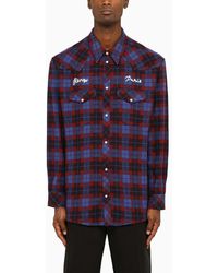 KENZO - Blue/red Check Shirt - Lyst
