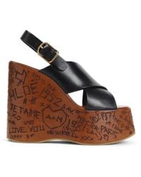 Chloé - Maxime Wedge Sandals Shoes - Lyst