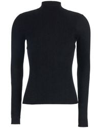 Twinset - Turtleneck Sweater With Ribbed Design - Lyst