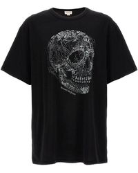 Alexander McQueen - Crystal Skull Print Organic Cotton T-shirt - Lyst