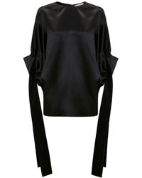 JW Anderson - Satin-finish Pleated Blouse - Lyst