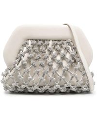 THEMOIRÈ - Tia Knots Clutch Bag Embellished With Rhinestones - Lyst