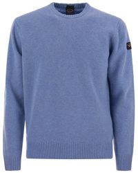 Paul & Shark - Wool Crew Neck With Arm Patch - Lyst