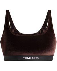 Tom Ford - Stretch Lustrous Velour Signature Bralette Clothing - Lyst