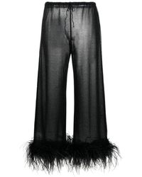Oséree - Plumage Feather-trim Lurex Trousers - Lyst