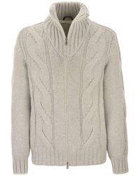 Brunello Cucinelli - Cashmere Knit Outerwear With Down Filling - Lyst