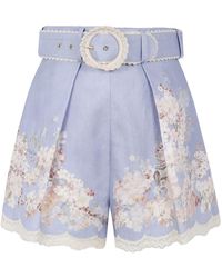Zimmermann - Cascadian Tuck Light Ramie Shorts - Lyst