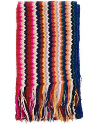 Missoni - Multicolor Scarf With Zigzag Motif And Fringed Hem In Wool Blend Woman - Lyst