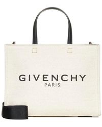 Givenchy - Logo-print Medium Cotton-linen Blend Tote Bag - Lyst