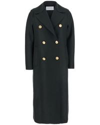 Harris Wharf London - Double-Breasted Coat With Wide Notched Revers - Lyst