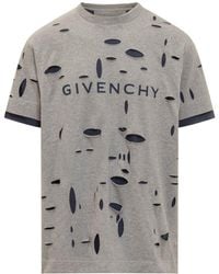 Givenchy - Oversized T-shirt In Destroyed Cotton - Lyst