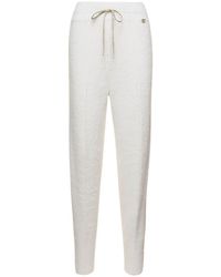 Twin Set - White Jogger Pants With Logo Patch In Brushed Polyamide Woman - Lyst
