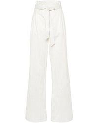 Max Mara - Cotton And Silk Blend Trousers - Lyst