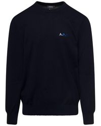 A.P.C. - 'sylvain' E Pullover With Embroidered Logo In Cotton - Lyst