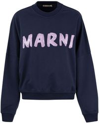Marni - Cotton Sweatshirt With Print - Lyst