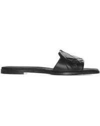 Alexander McQueen - Seal Leather Flat Sandals - Lyst