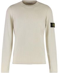Stone Island - Cotton Blend Crew-Neck Sweater - Lyst