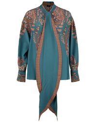 Etro - Silk Blouse With Placed Print - Lyst