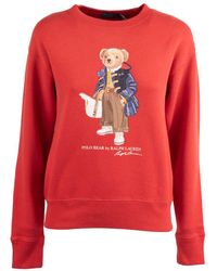 Ralph Lauren - Polo Bear Crewneck Sweatshirt Red - Lyst