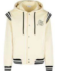 Off-White c/o Virgil Abloh - 'Off Fleece' Varsity Hoodie - Lyst