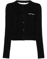 Palm Angels - Logo-Embroidered Cropped Cardigan - Lyst