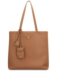 Prada - Smooth Leather Tote Handbag - Lyst