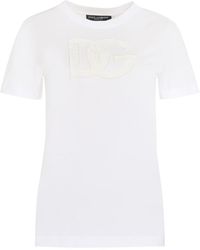 Dolce & Gabbana - Dolce&Gabbana Crew-Neck T-Shirt With Logo Embroidery In - Lyst