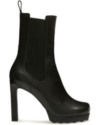 Off-White c/o Virgil Abloh Leather Heeled Boots - Black