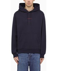 Marni - Blue Hoodie With Logo On Chest - Lyst