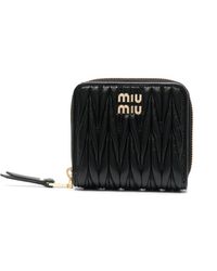 Miu Miu - Matelassé Nappa Leather Small Wallet Accessories - Lyst