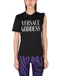 Versace - T-shirt With Slogan Print - Lyst