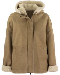 Brunello Cucinelli - Reversible Shearling Outerwear With Jewellery - Lyst