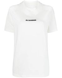 Tシャツ・カットソー Jil Sander Ivory cotton oversize t-shirt Logo T-Shirt Man | Jil Sander Official Online Store