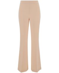 Twin Set - Light Pink Flared Pants With Oval T Patch In Tech Fabric Woman - Lyst