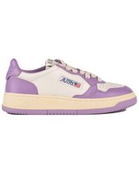 Autry - And Lilac Two-Tone Leather Medalist Low Sneakers - Lyst