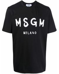 MSGM - Logo Print T-shirt - Lyst