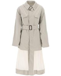 Maison Margiela - Reversible Trench Coat With Déco - Lyst
