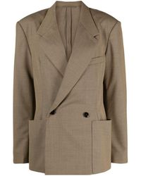 Lemaire - Double-breasted Cotton Blazer - Lyst