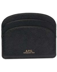 A.P.C. - Demi-Lune Leather Cardholder - Lyst