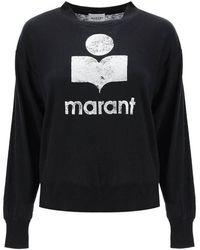 Isabel Marant - Isabel Marant Etoile Klowia T-shirt With Metallic Logo Print - Lyst