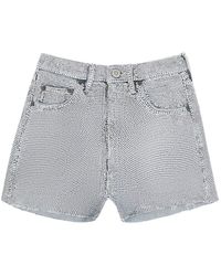 Maison Margiela - Shorts In Rhinestone Studded Denim - Lyst