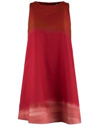 Liviana Conti - Red Printed Stretch Poplin Short Dress - Lyst