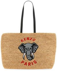 KENZO - Raffia Elephant Bag - Lyst