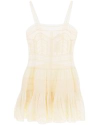 Zimmermann - Halliday Mini Dress With Lace Detail - Lyst