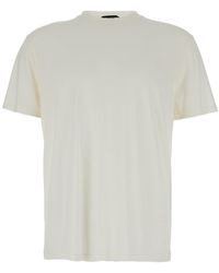 Tom Ford - Crewneck T-Shirt With Tf Embroidery - Lyst